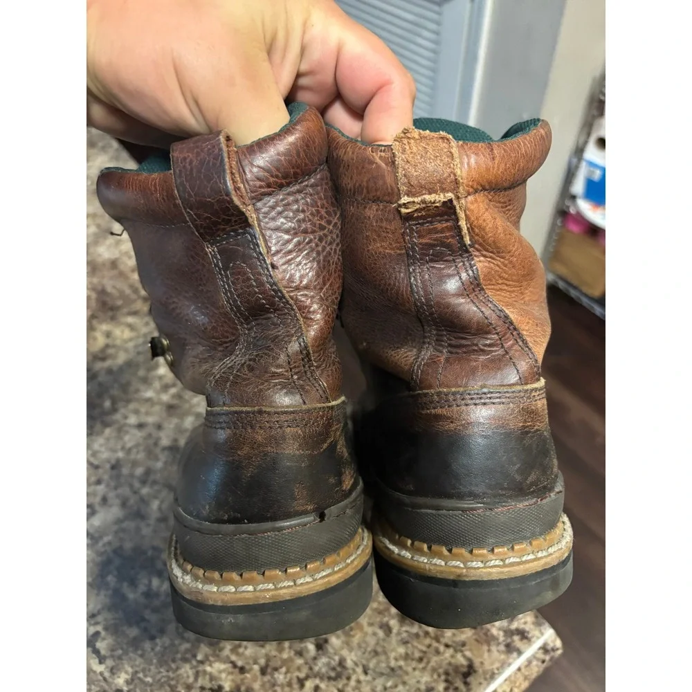 Georgia Giant Mens 8 Inch Brown Leather Work Boots EH G8374 Size 11.5 M
